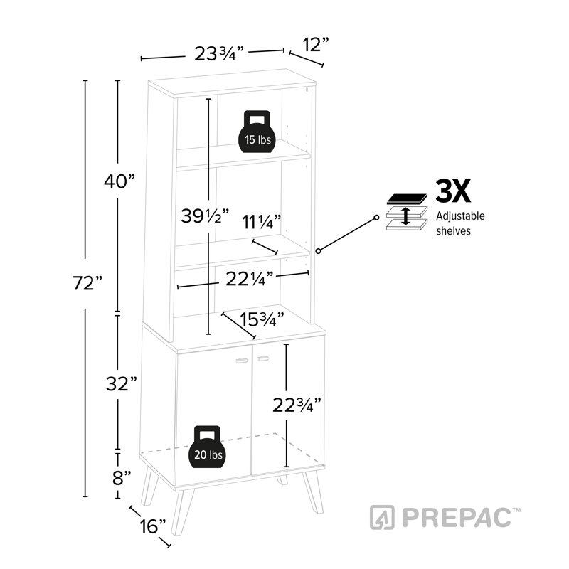 Oliver Guthmar MidCentury Modern Tall Bookcase With Adjustable